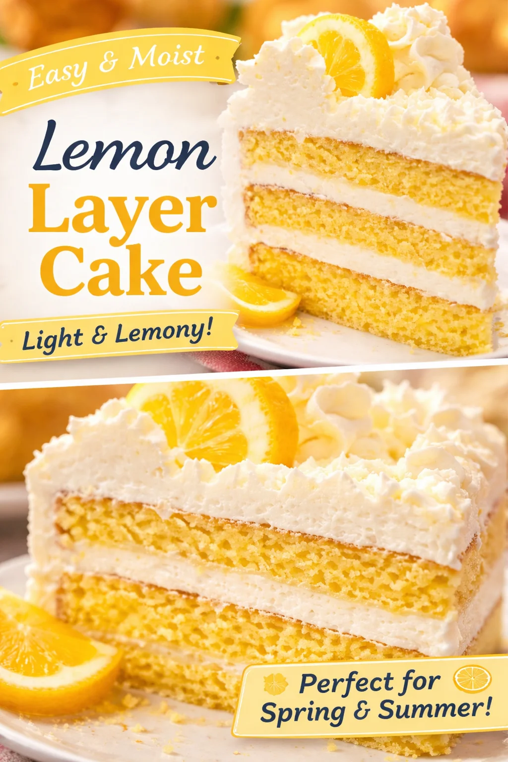 Italian Lemon Drop Cake with Lemon Buttercream Frosting
