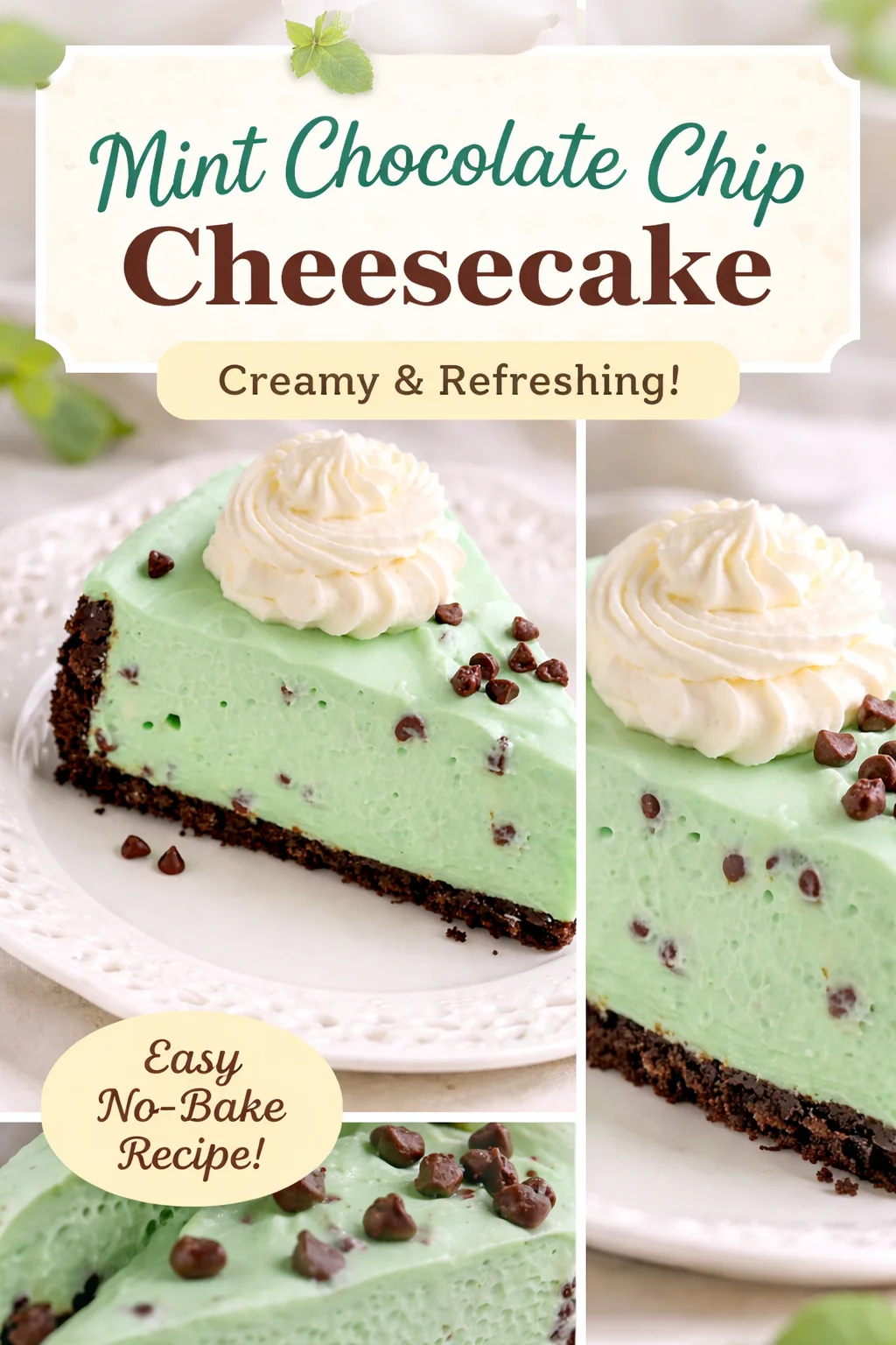 Mint Chocolate Chip Cheesecake