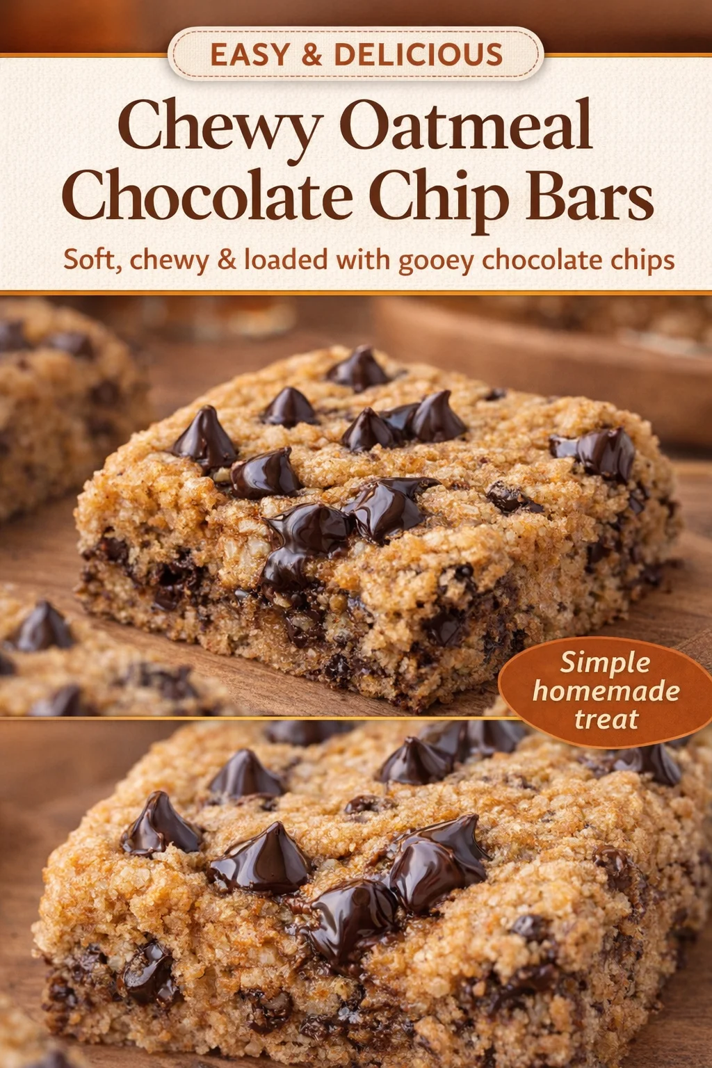 Oatmeal Chocolate Chip Peanut Butter Bars