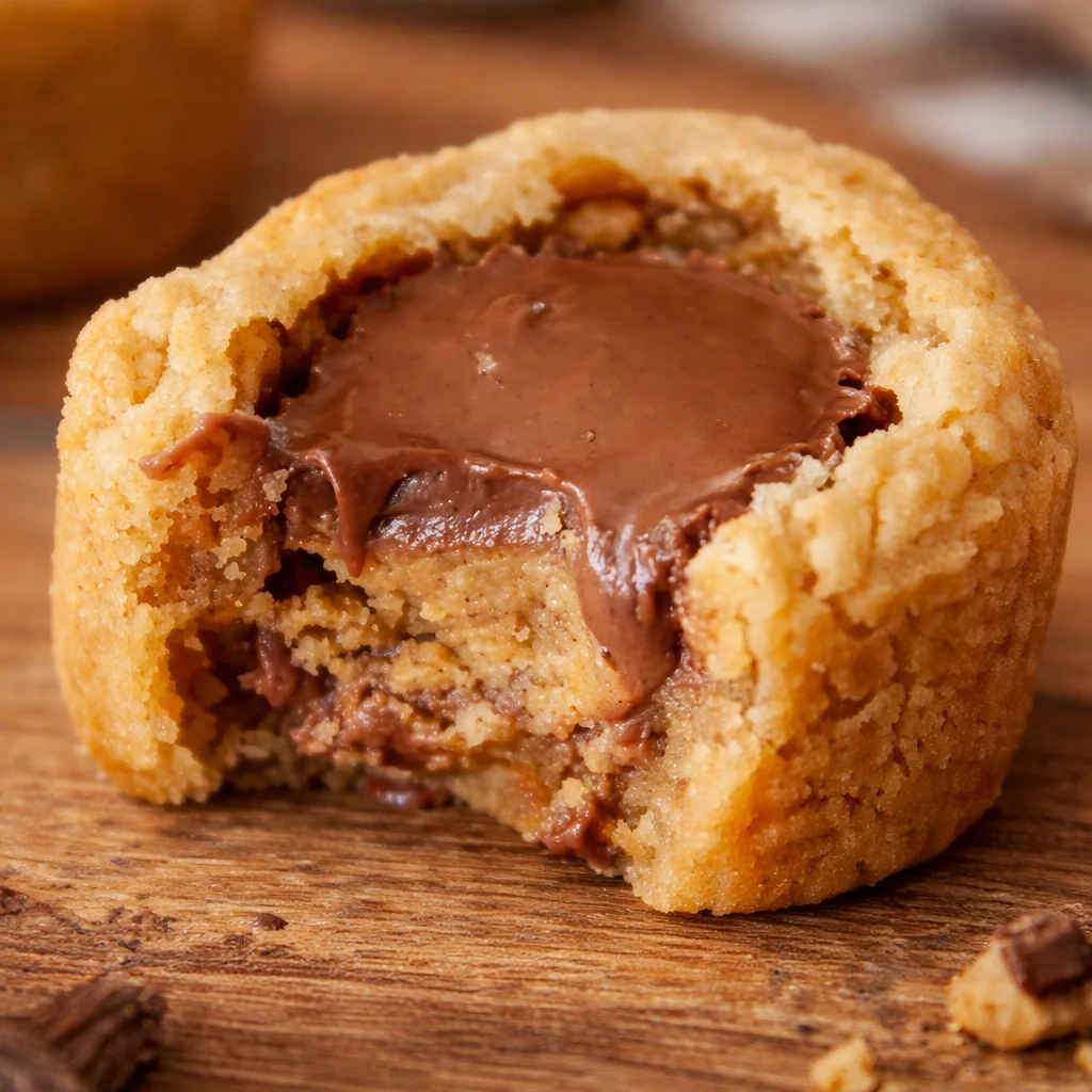 Delicious Peanut Butter Cookie Bites with chocolate chips on a rustic wooden background.