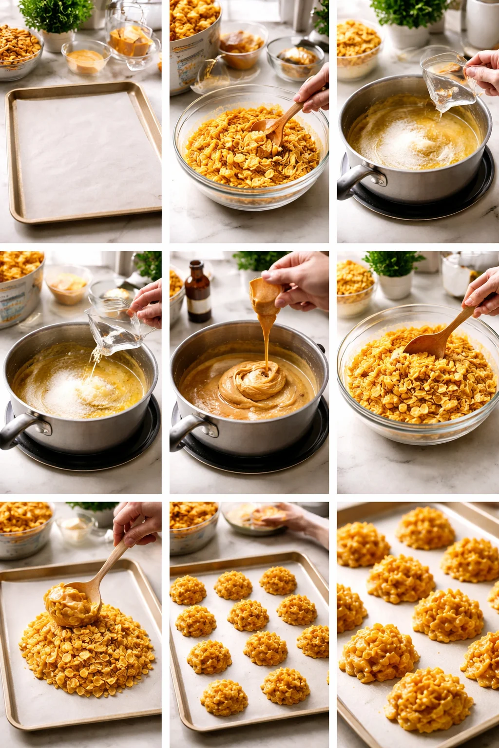 PEANUT BUTTER CORNFLAKE COOKIES