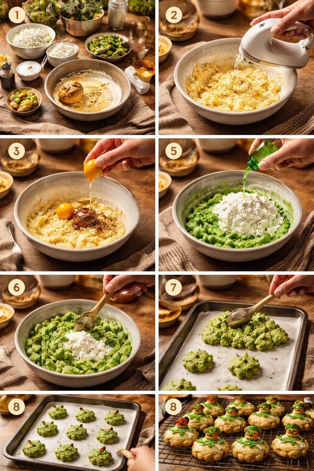 Pistachio and Chocolate Leprechaun Cookies