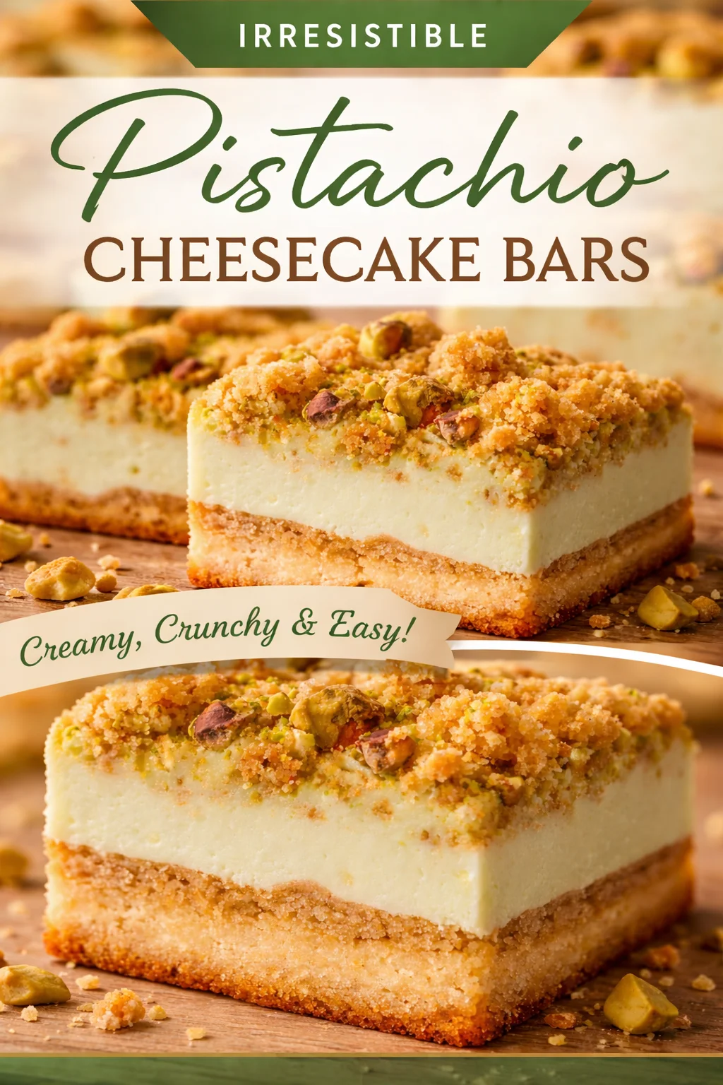 Pistachio Dream Cookie Bars