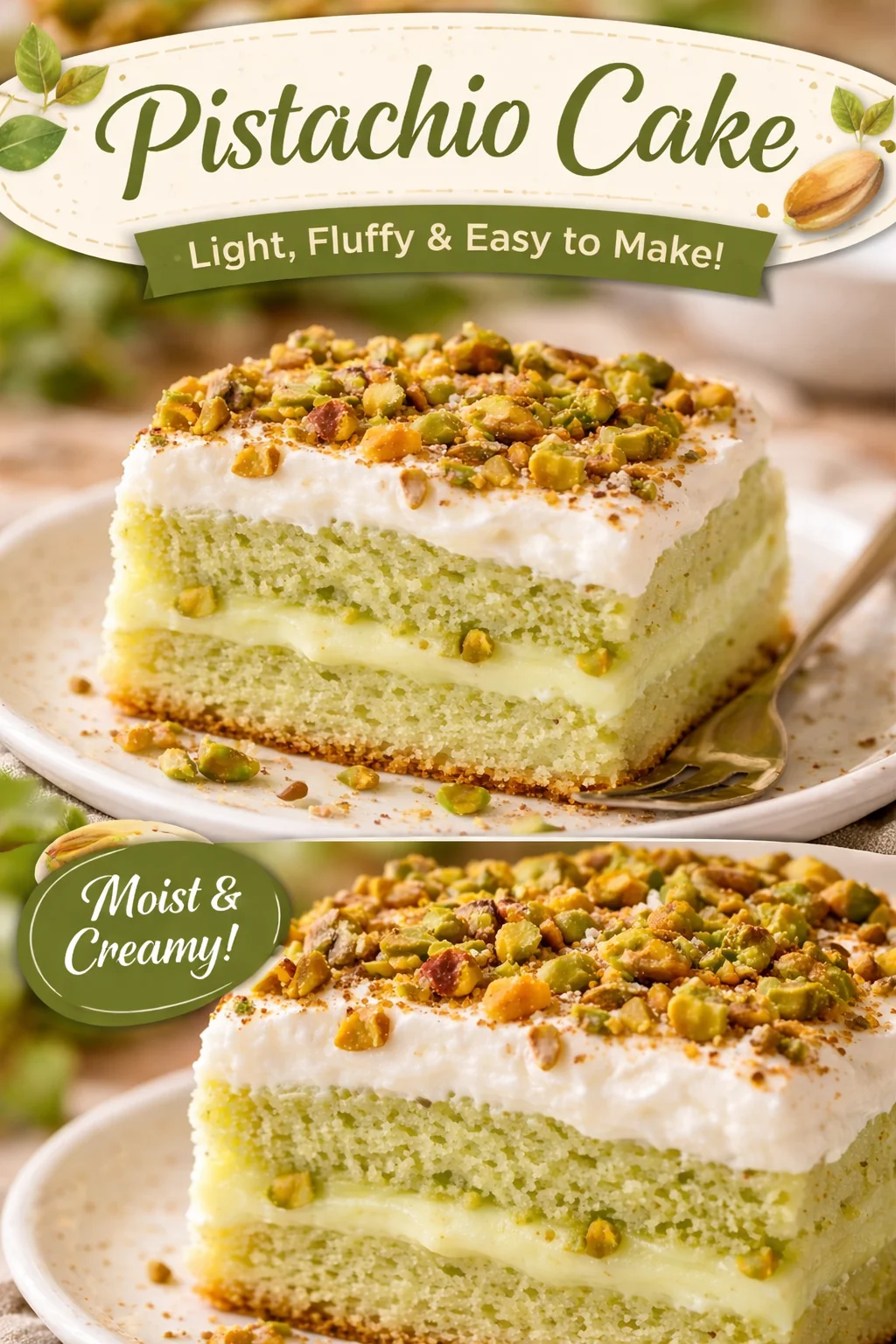 Pistachio Pudding Poke Cake