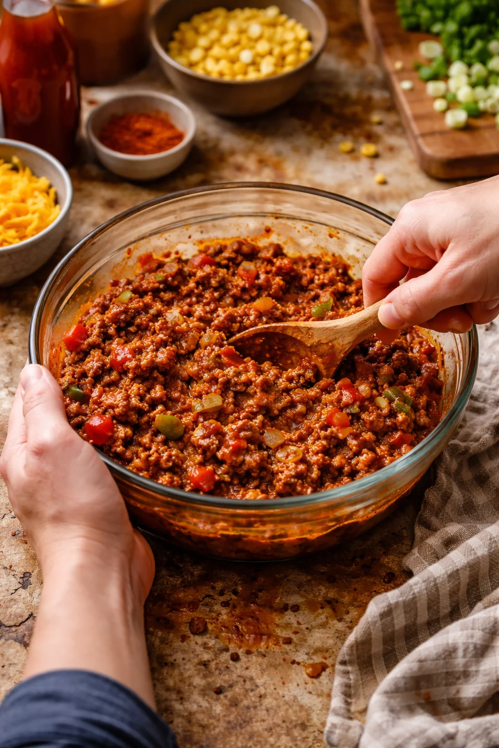 Sloppy Joe Cornbread Bake
