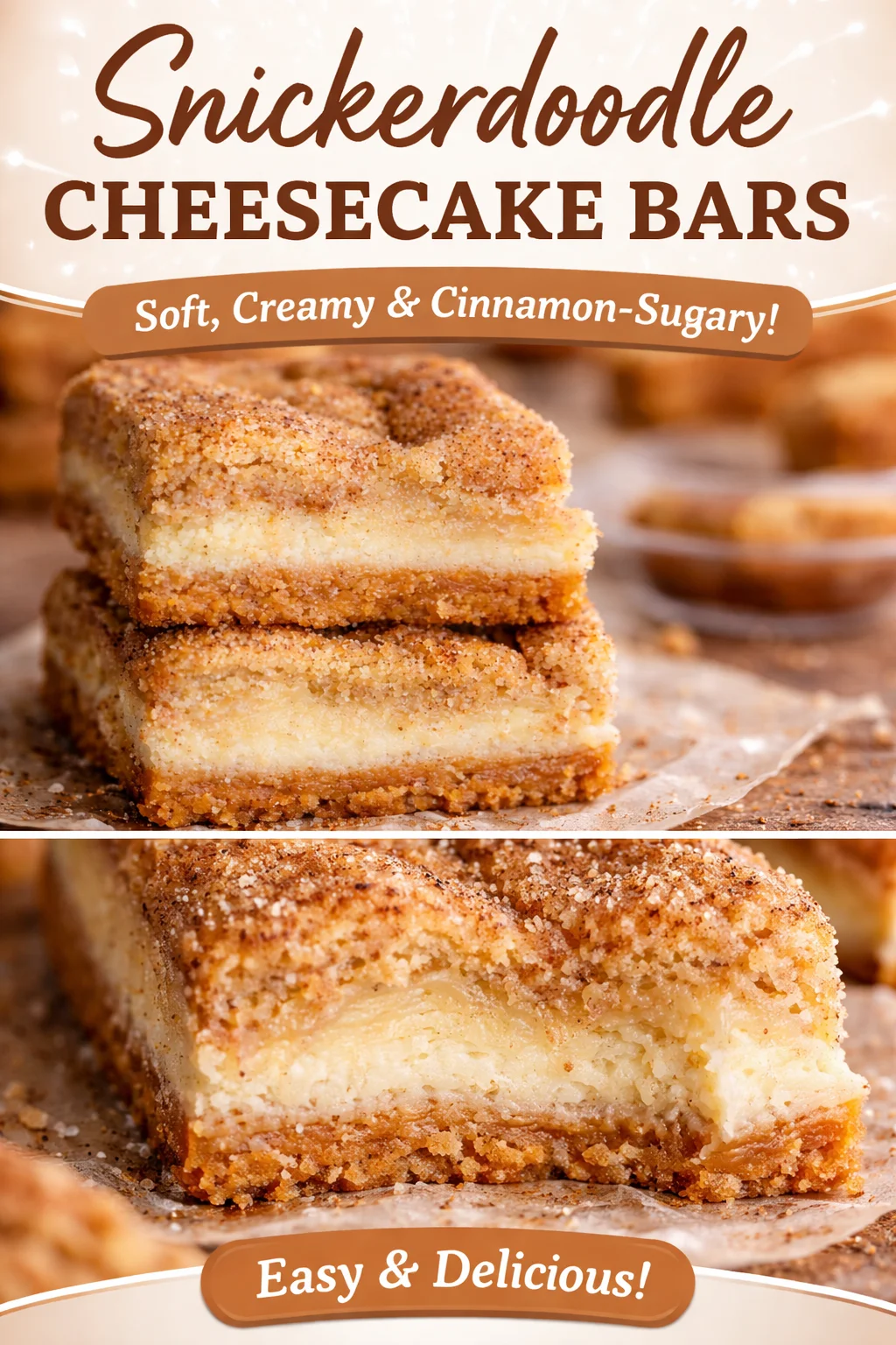 Snickerdoodle Cheesecake Bars