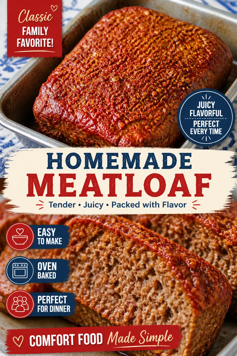 Classic Meatloaf Recipe with Ketchup Glaze — Juicy and Tender