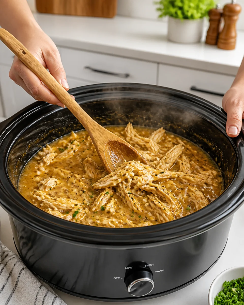 Crockpot Chicken and Gravy Over Rice