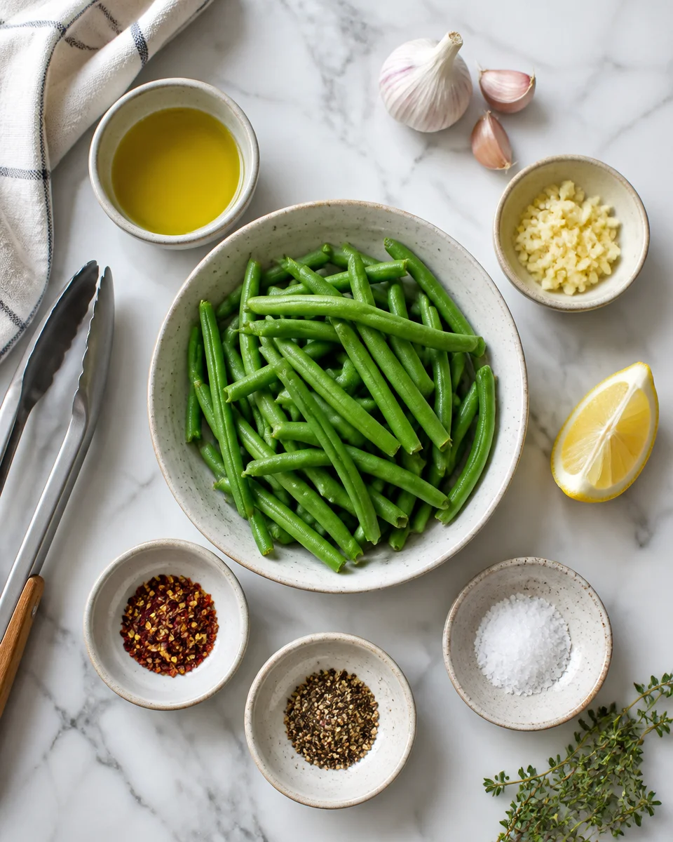 Easy Air Fryer Green Beans — Crispy Garlic Side