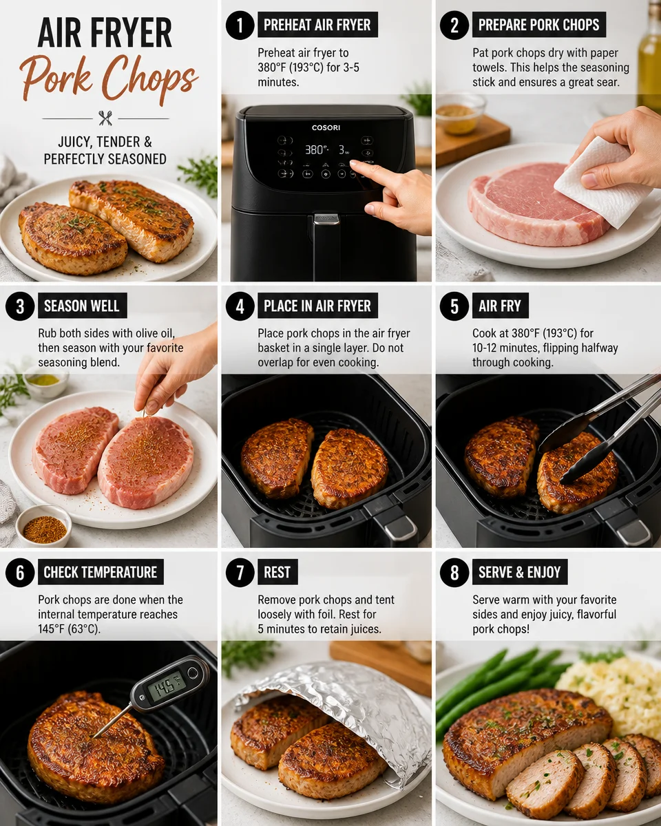 Easy Air Fryer Pork Chops — Crispy Juicy 15 Minutes