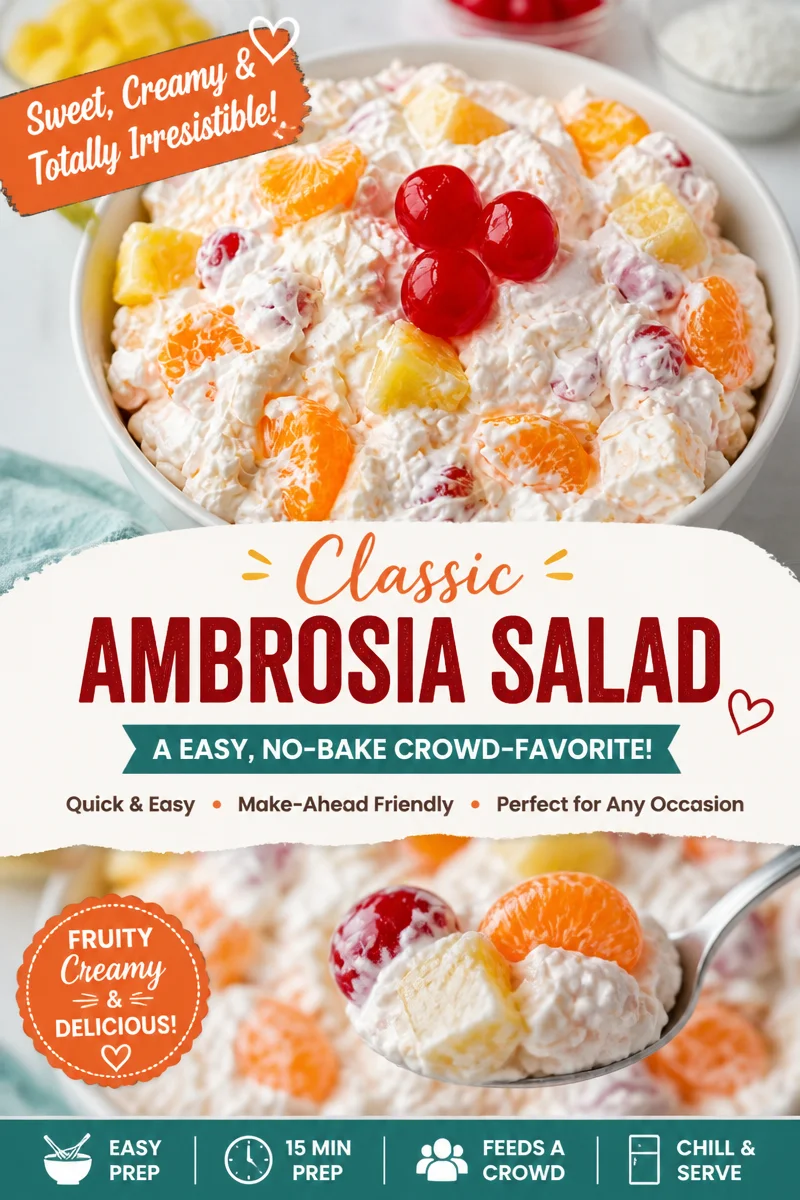Easy Ambrosia Salad — Classic Fluffy Fruit Salad