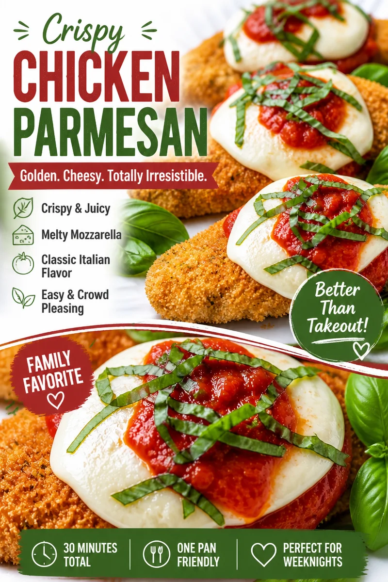 Easy Baked Chicken Parmesan — Crispy Not Fried