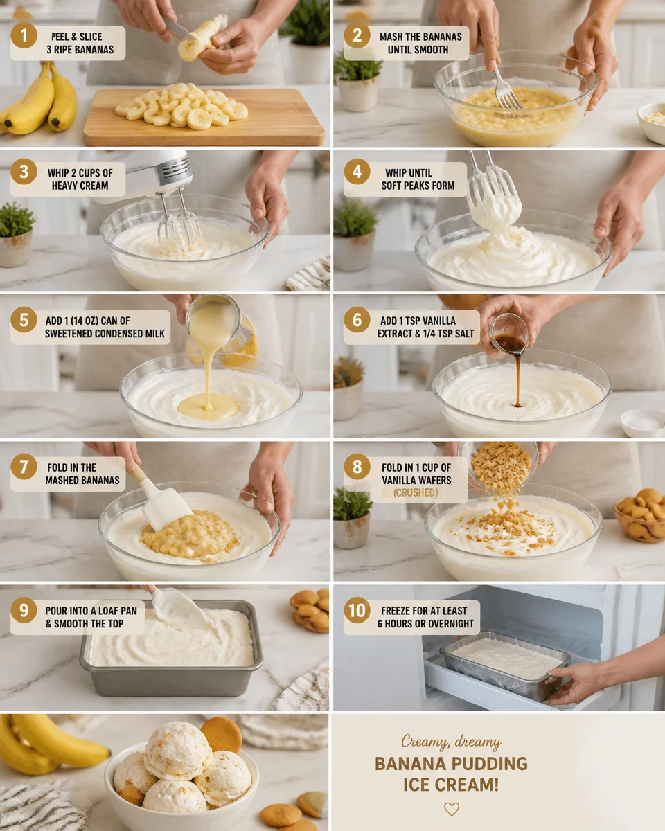 Easy Banana Pudding Ice Cream — No Churn 3 Ingredients
