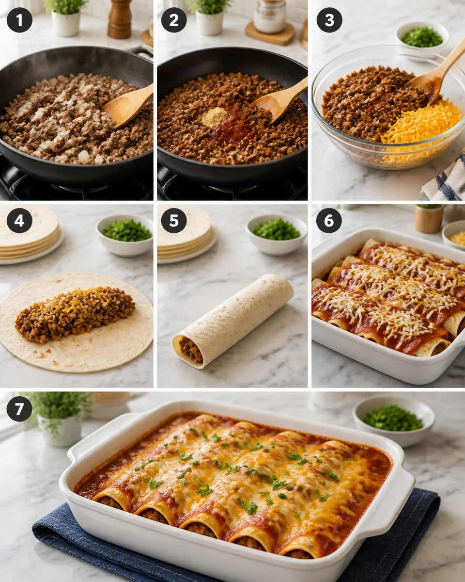 Easy Beef Enchiladas — Cheesy Rolled Mexican Dinner