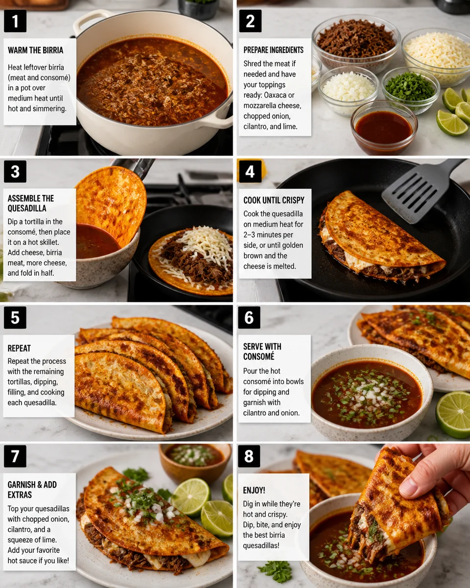 Easy Birria Quesadillas — Crispy Cheesy Dipping
