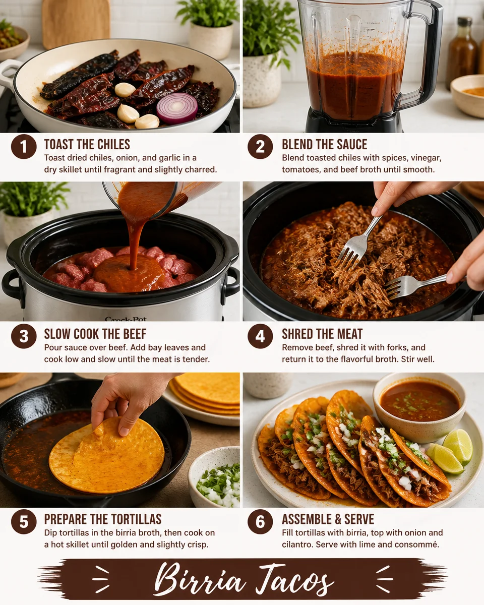 Easy Birria Tacos Recipe — Slow Cooker Beef Birria
