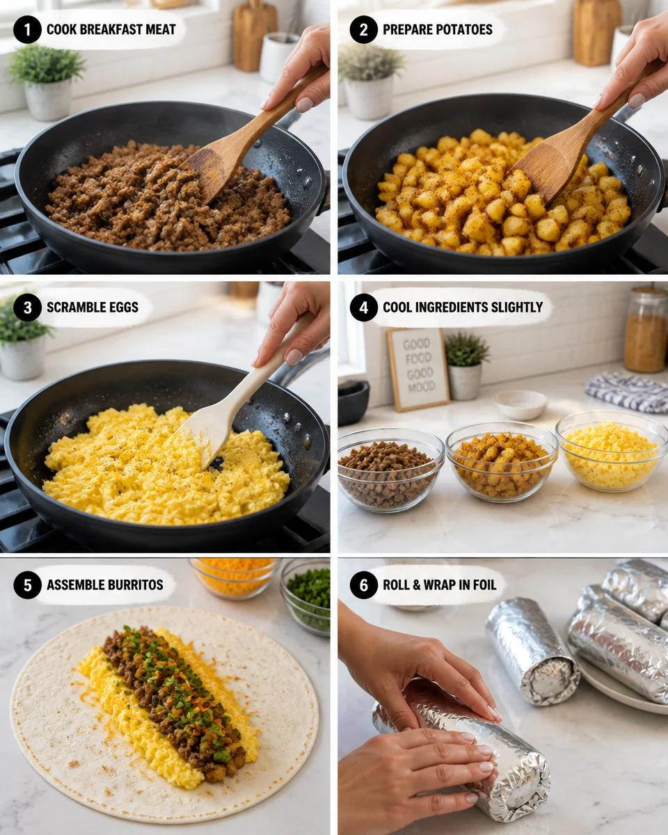 Easy Breakfast Burritos — Make Ahead Frozen