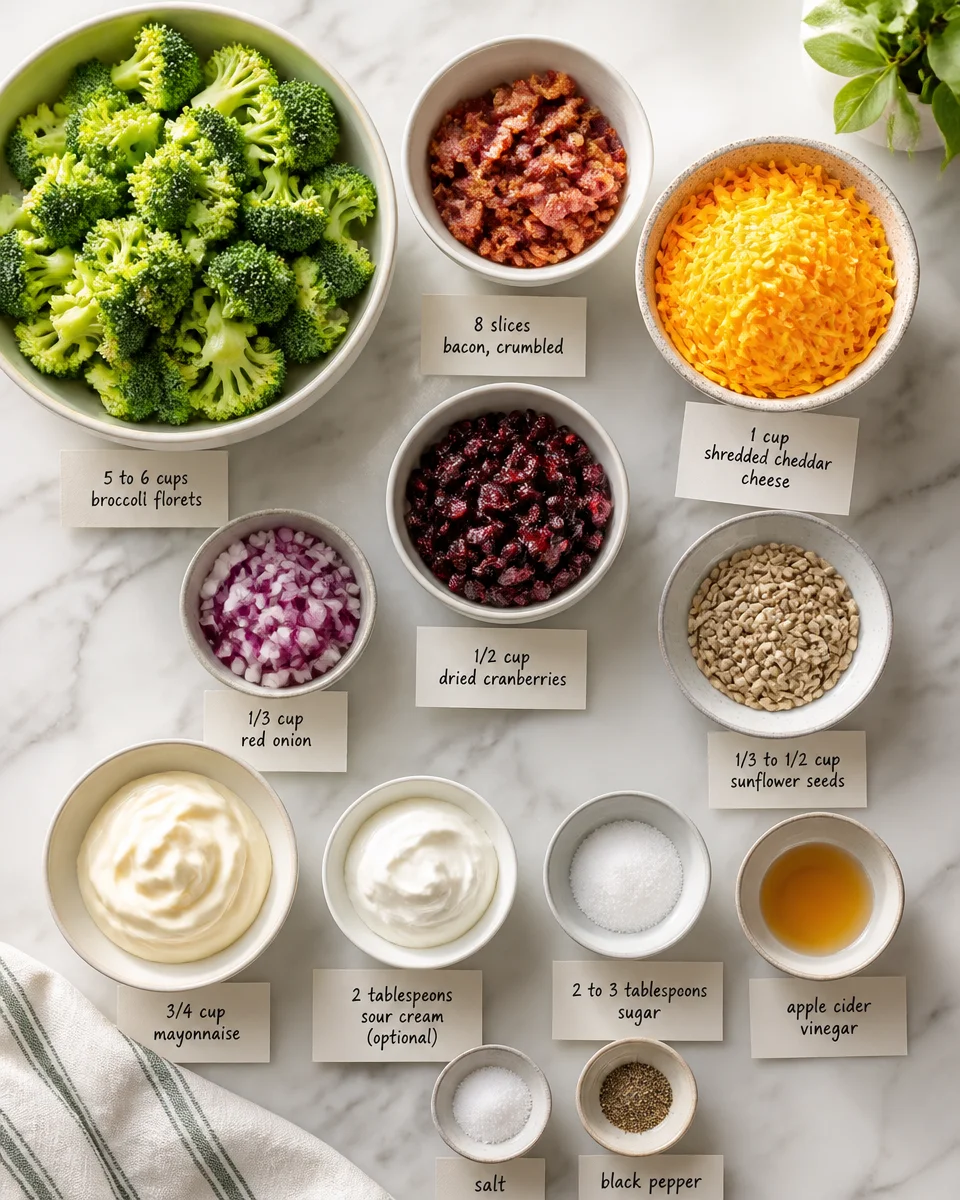 Easy Broccoli Salad with Bacon — Sweet Creamy Dressing