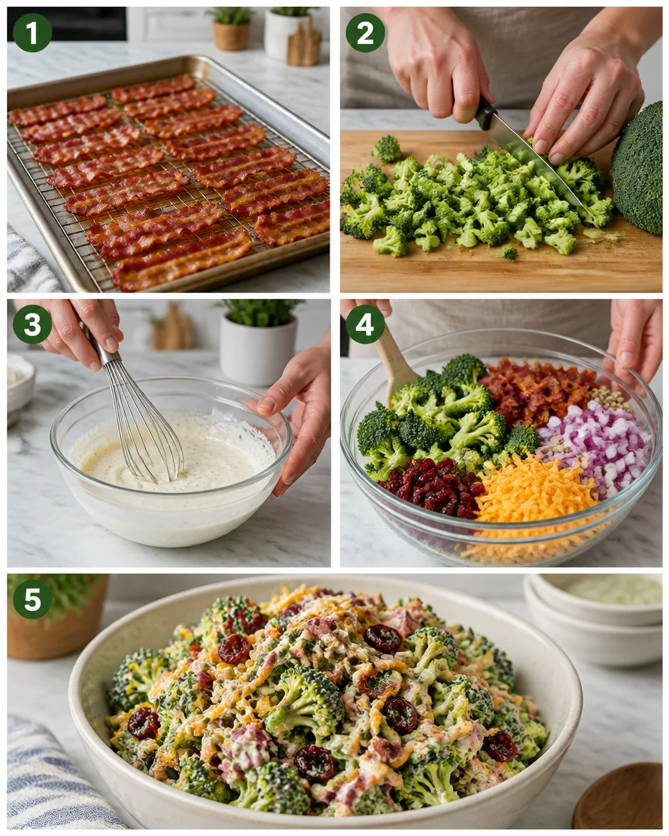 Easy Broccoli Salad with Bacon — Sweet Creamy Dressing