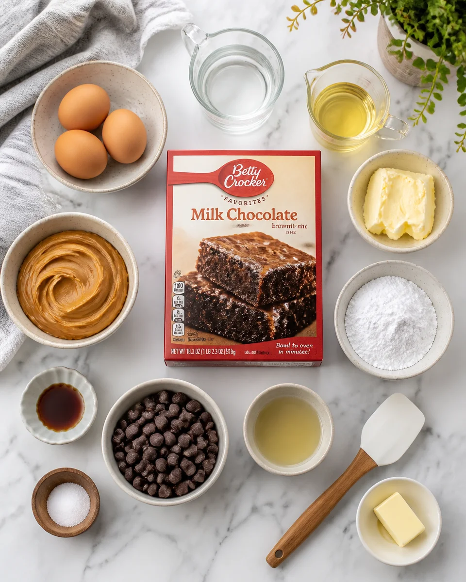 Easy Buckeye Brownie Recipe — Peanut Butter Chocolate