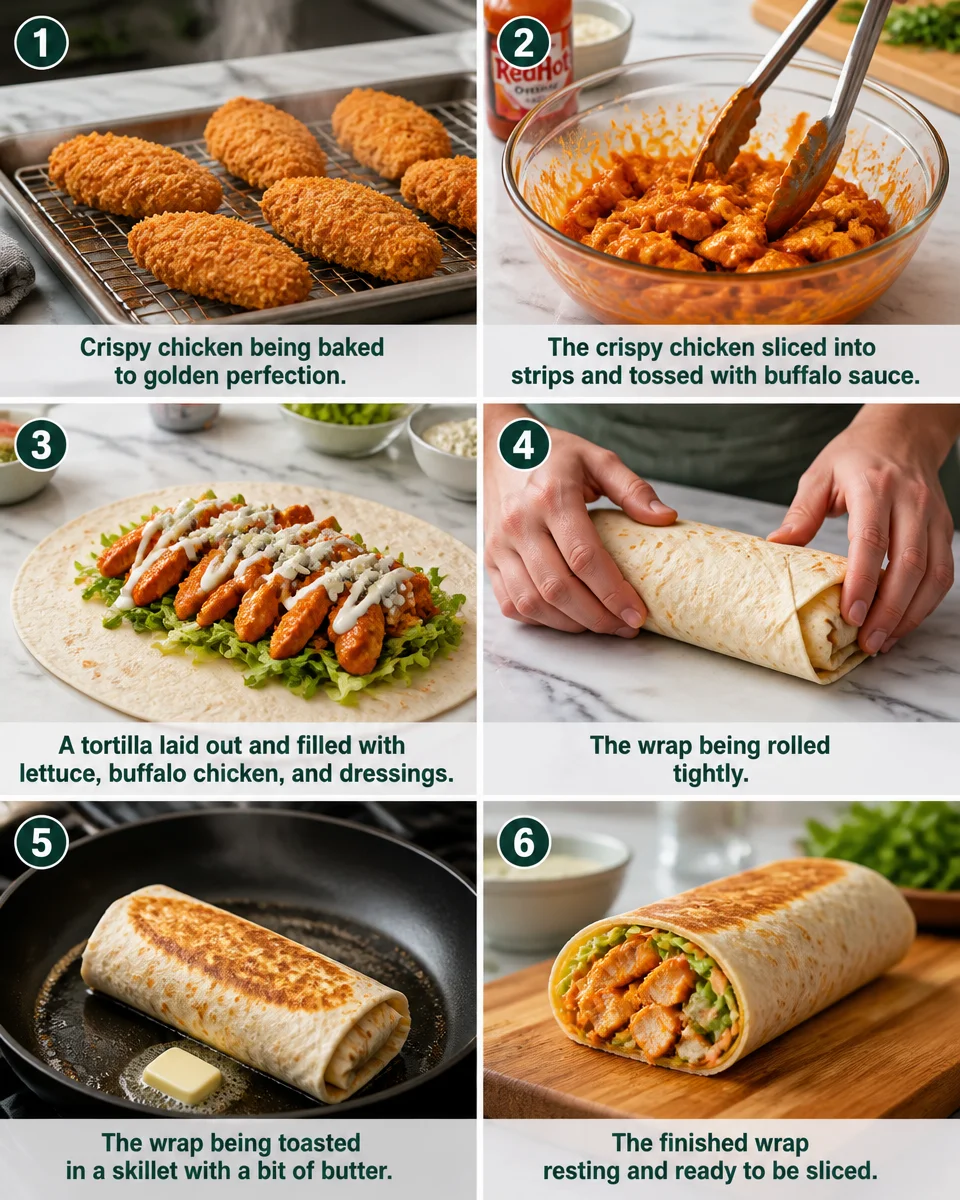 Easy Buffalo Chicken Wraps — Spicy Crispy Lunch