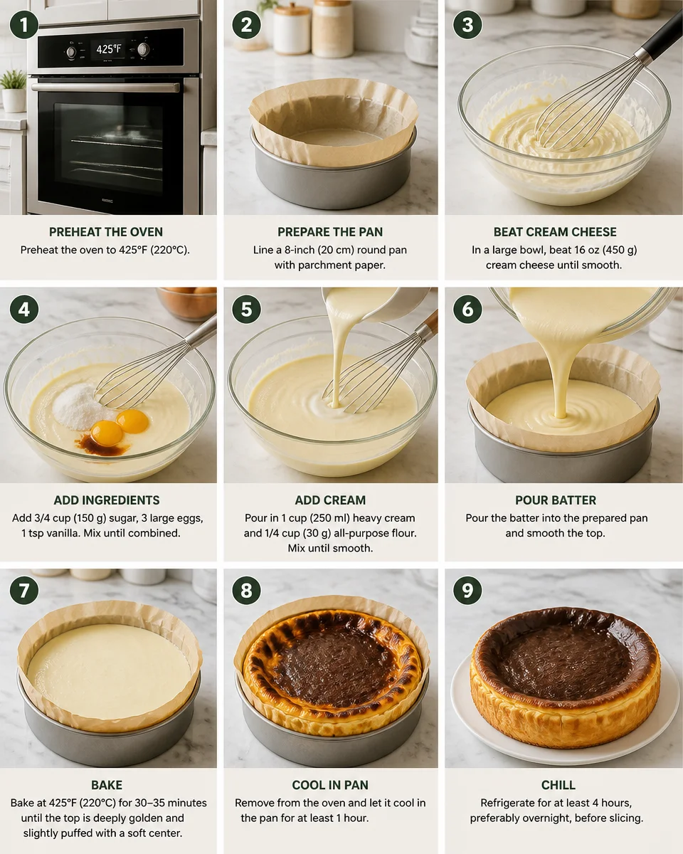 Easy Burnt Basque Cheesecake — Crustless Spanish