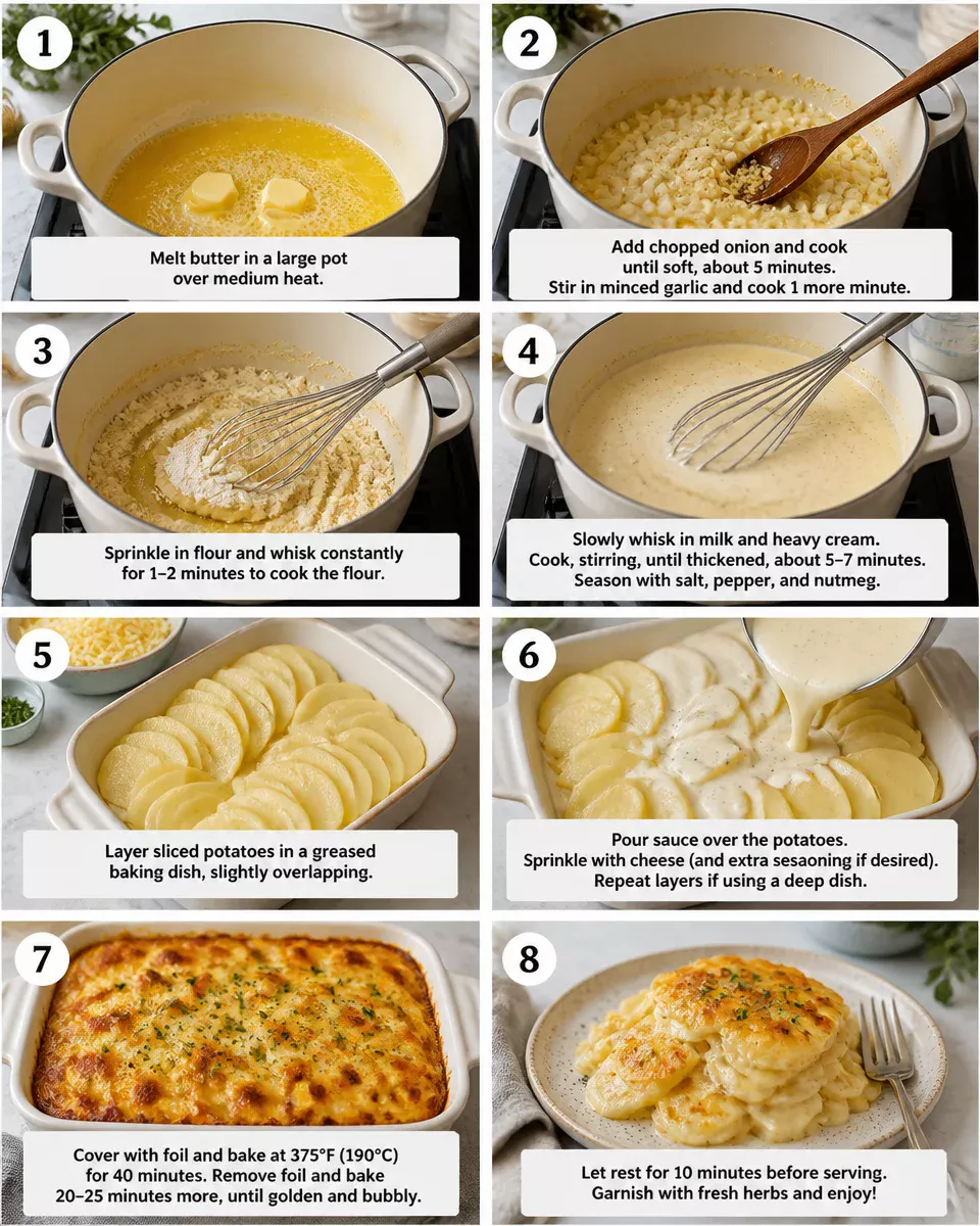 Easy Cheesy Scalloped Potatoes — Creamy Oven Baked