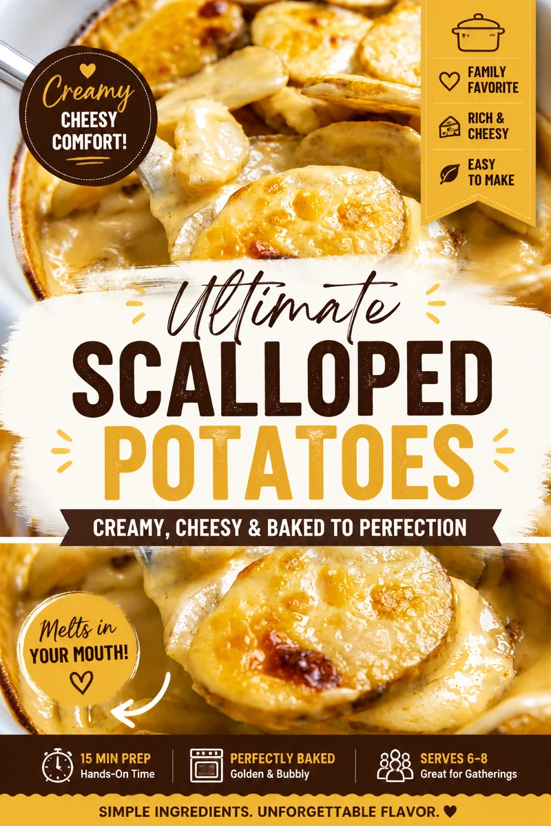 Easy Cheesy Scalloped Potatoes — Creamy Oven Baked