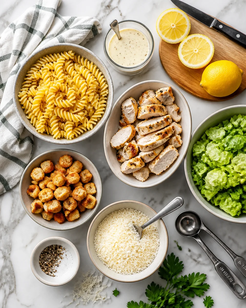 Easy Chicken Caesar Pasta Salad — Summer Lunch or Dinner