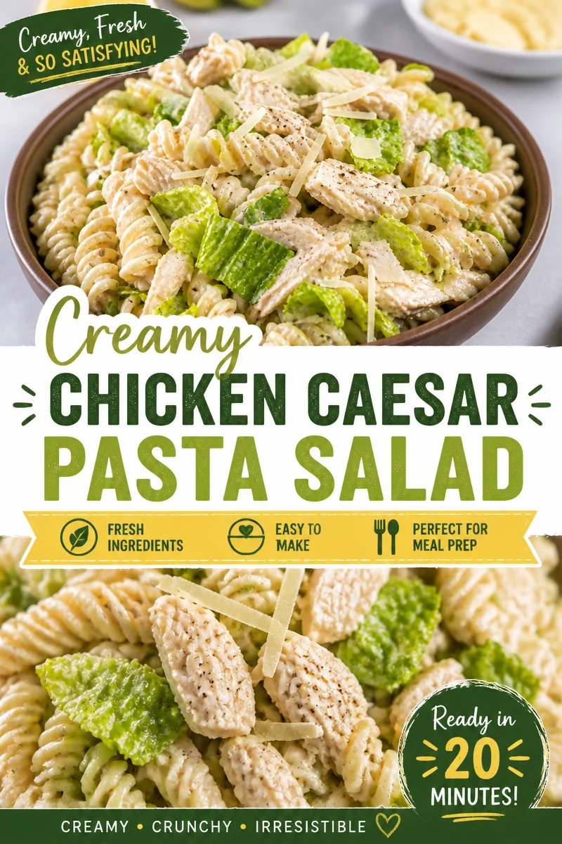 Easy Chicken Caesar Pasta Salad — Summer Lunch or Dinner