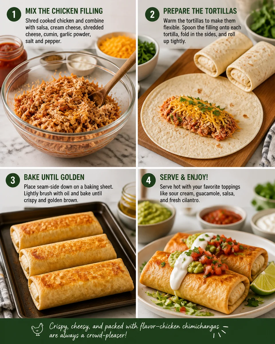 Easy Chicken Chimichanga Baked — No Fry Crispy Recipe