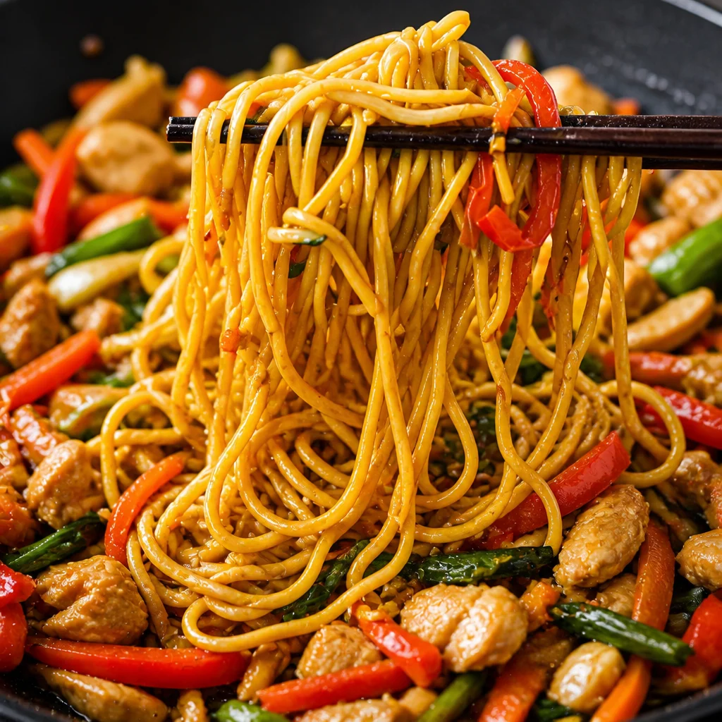 Delicious Easy Chicken Chow Mein with vegetables and chicken, better than takeout.