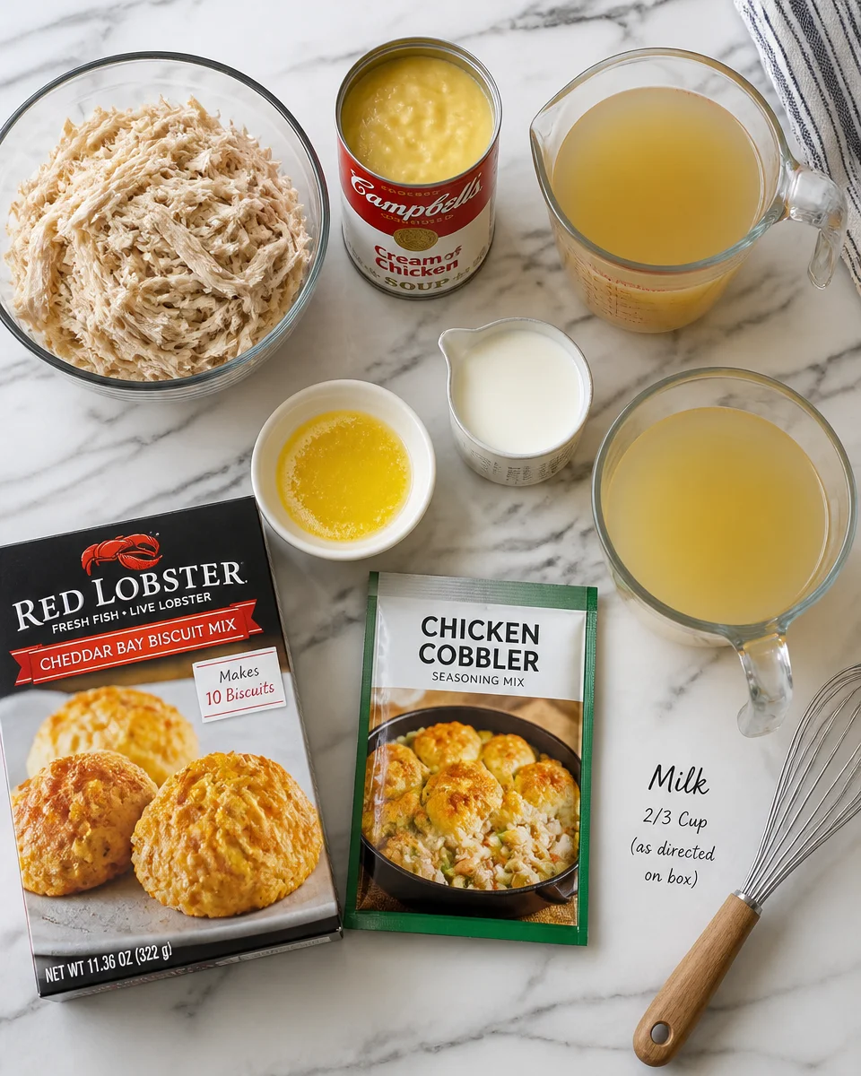Easy Chicken Cobbler — Viral Red Lobster Biscuit Topping