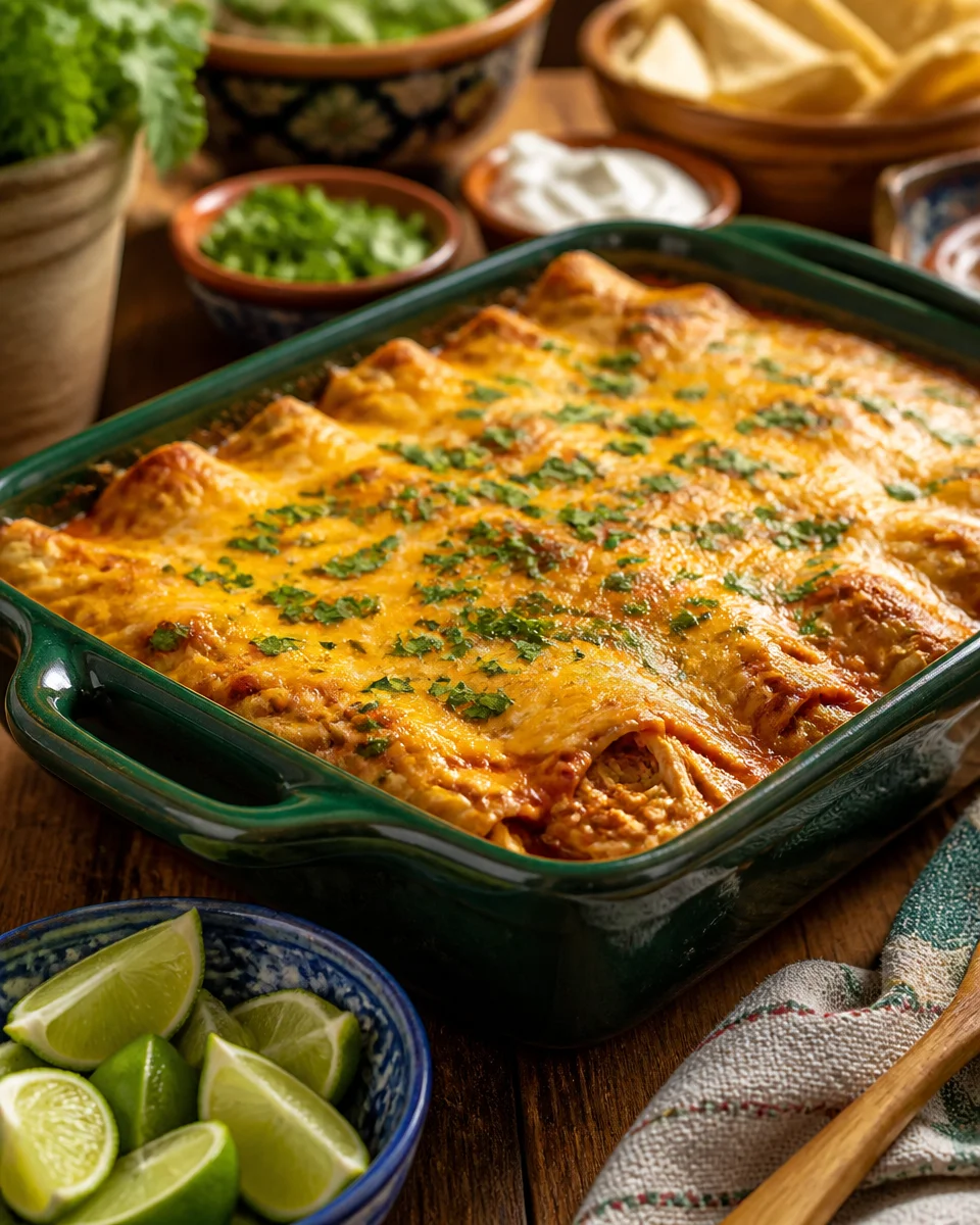 Easy Chicken Enchilada Casserole — Cheesy Mexican Dinner