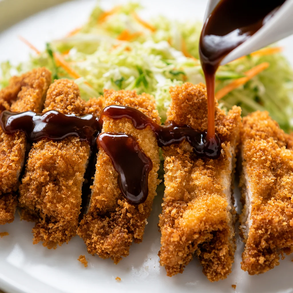 Easy Chicken Katsu — Japanese Breaded Crispy Cutlet served with tonkatsu sauce.