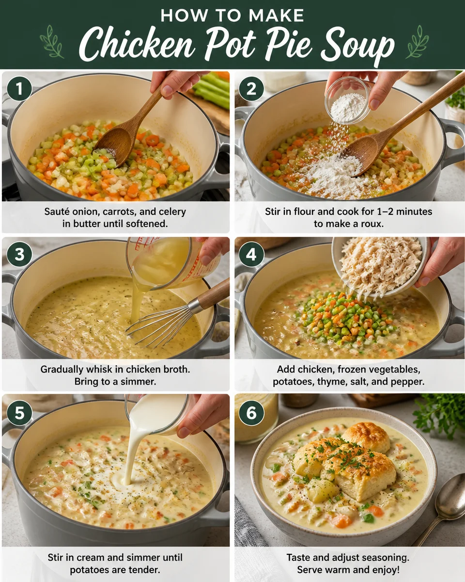 Easy Chicken Pot Pie Soup — Creamy One Pot Dinner