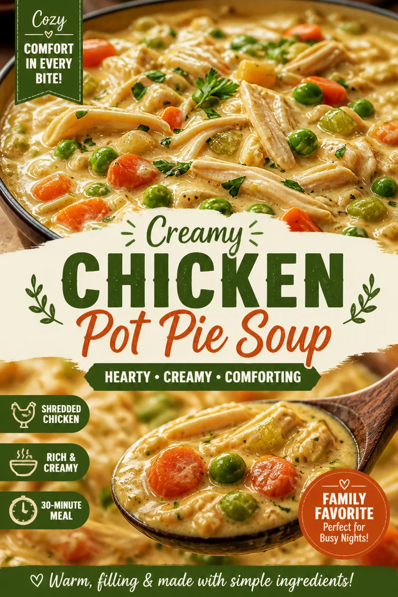 Easy Chicken Pot Pie Soup — Creamy One Pot Dinner
