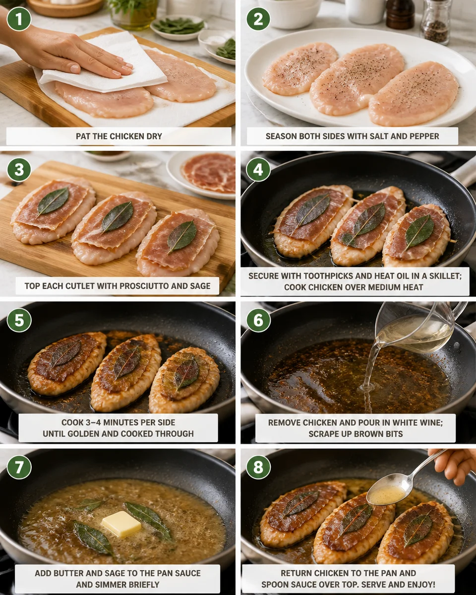 Easy Chicken Saltimbocca — Italian Prosciutto Sage