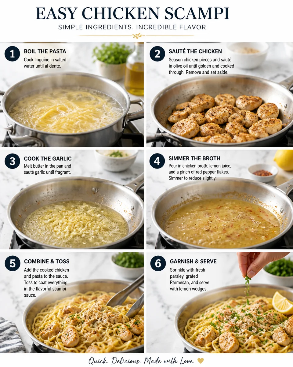 Easy Chicken Scampi — Garlic Butter Pasta Dinner