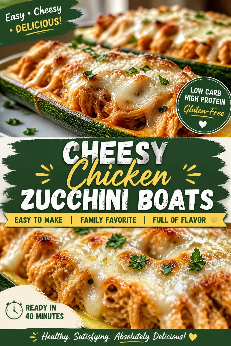 Easy Chicken Zucchini Boats — Low Carb Stuffed