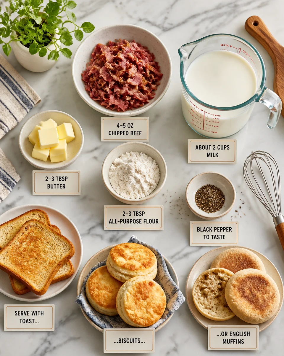 Easy Chipped Beef on Toast — Classic Creamed Recipe