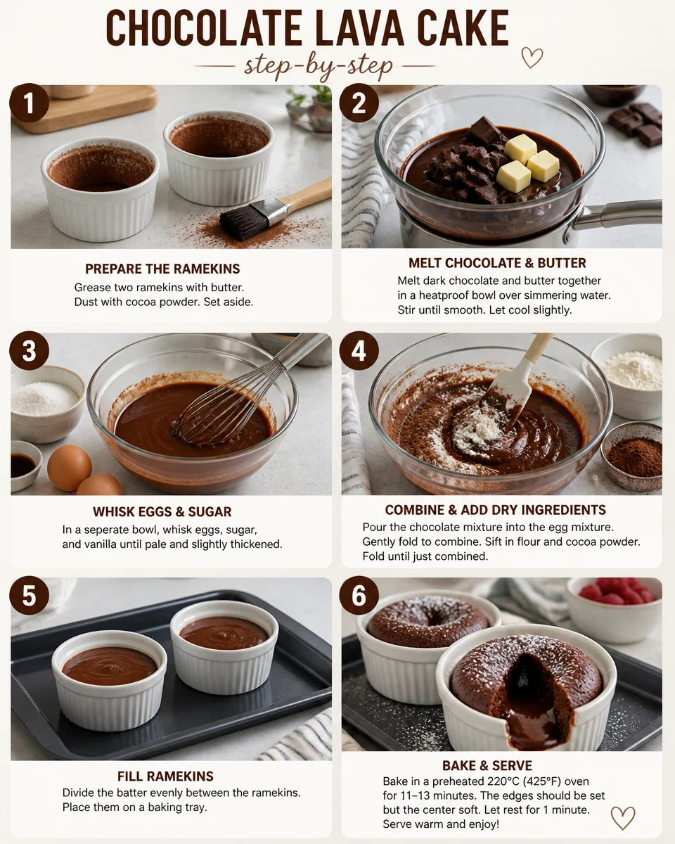 Easy Chocolate Lava Cake — Gooey Molten Center