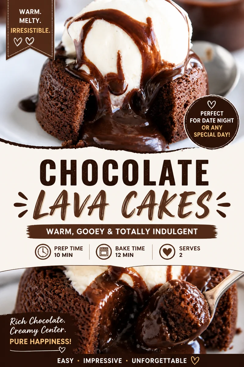 Easy Chocolate Lava Cake — Gooey Molten Center