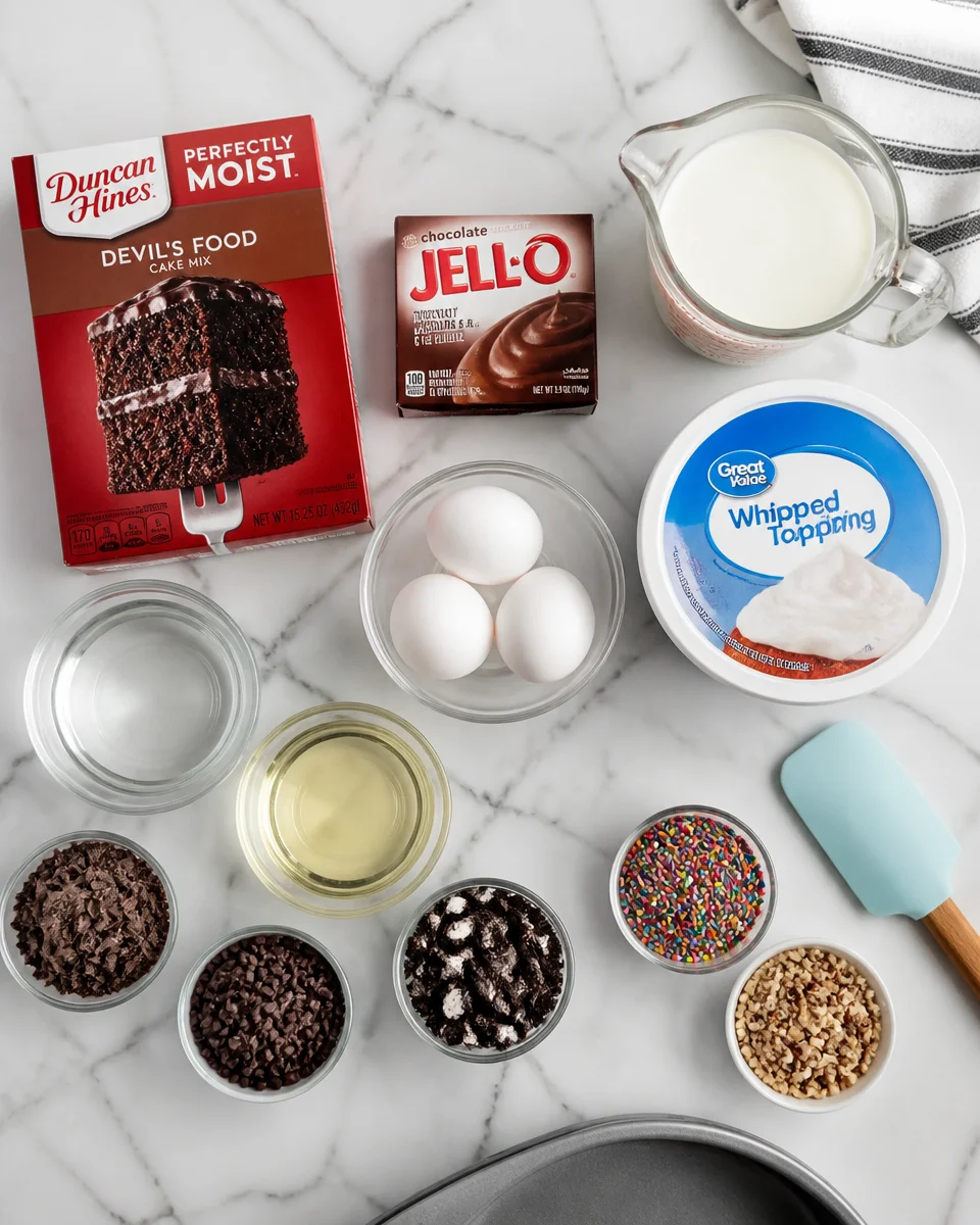 Easy Chocolate Poke Cake — Fudgy Pudding Dessert