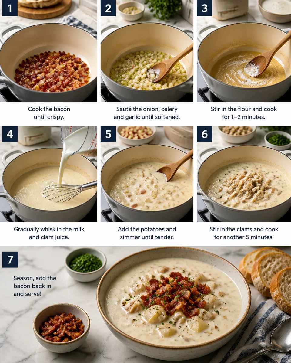 Easy Clam Chowder Recipe — Creamy New England Style