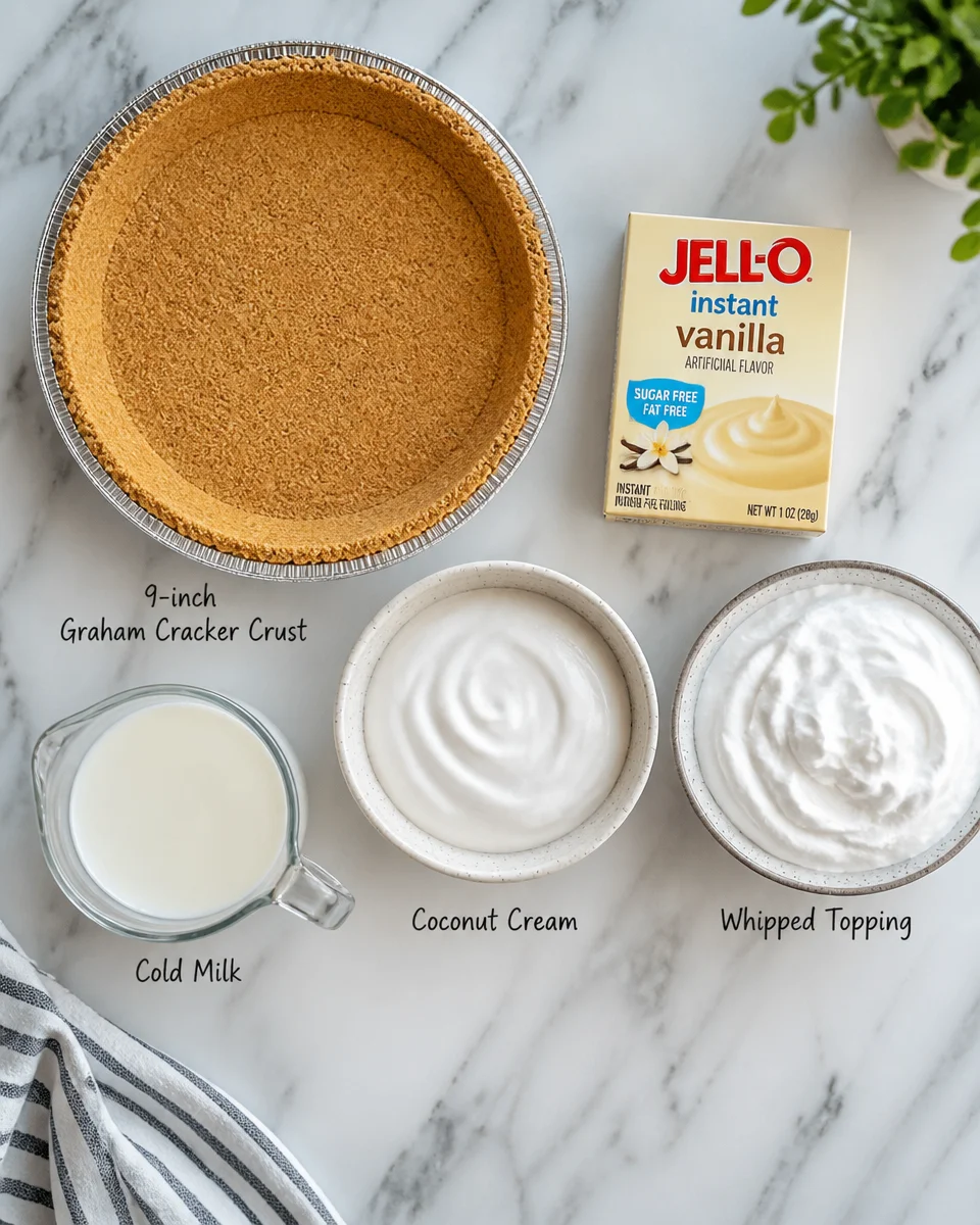 Easy Coconut Cream Pie — No Bake Filling