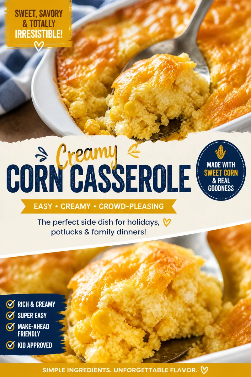 Easy Corn Casserole — Jiffy Mix Cheesy Side Dish