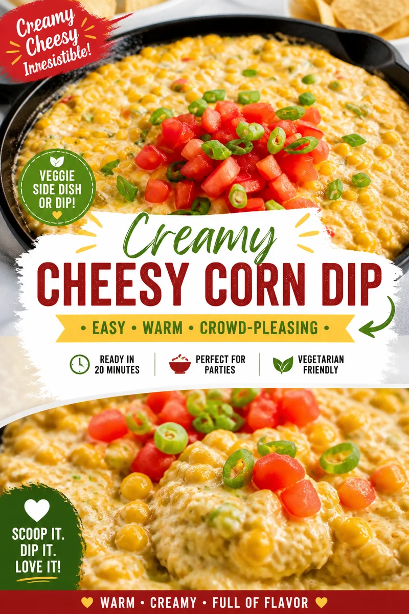 Easy Corn Dip — Hot Cheesy Roasted Corn Appetizer