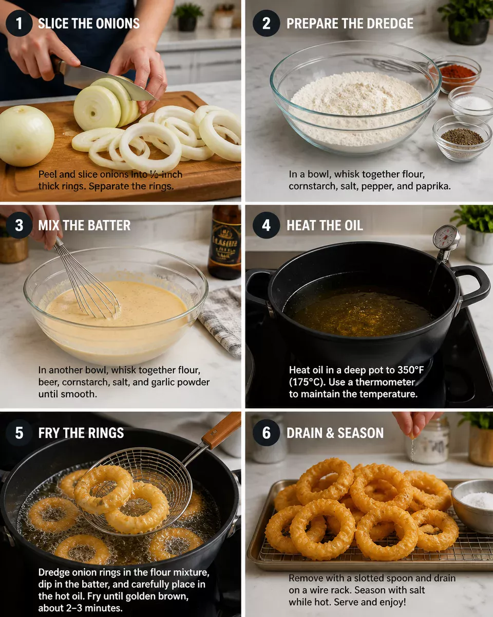 Easy Crispy Onion Rings — Beer Battered Fried