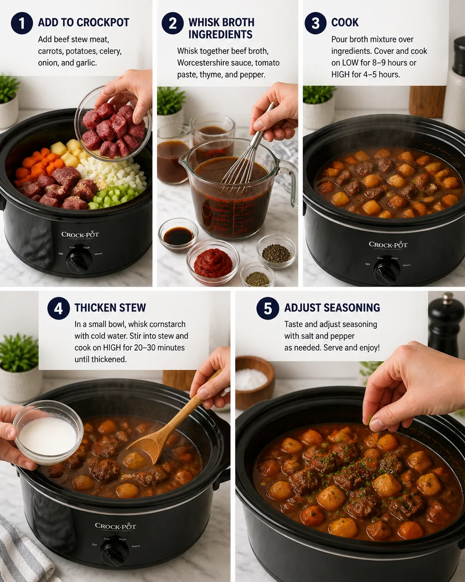 Easy Crockpot Beef Stew — Hearty Slow Cooker Dinner